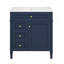 Meuble-lavabo de salle de bain 30 po avec lavabo supérieur, meuble-lavabo moderne avec 2 tiroirs et tiroir basculant, meuble-lavabo simple-943218660