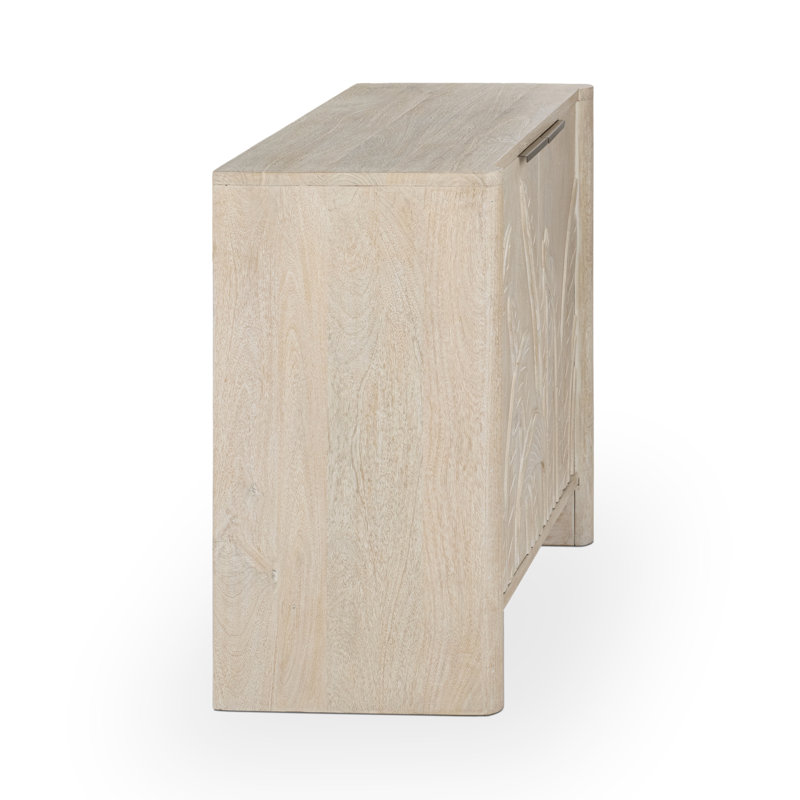 Ledro Solid Wood Accent Cabinet, Cream