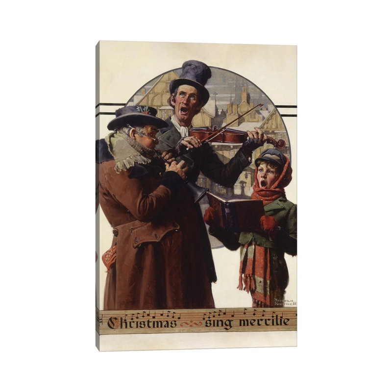 Christmas Trio by Norman Rockwell - Wrapped Canvas Gallery-Wrapped Canvas Giclée, 101.6 cm H x 66.04 cm W x 1.91 cm D