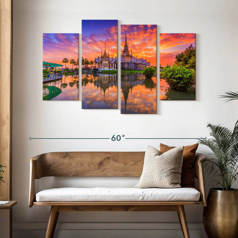 Sunset At Non Kum Temple, 32" H x 52" W