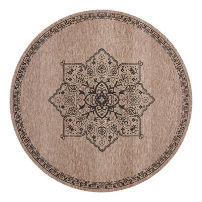 Cracraft Oriental Black/Beige Indoor/Outdoor Area Rug