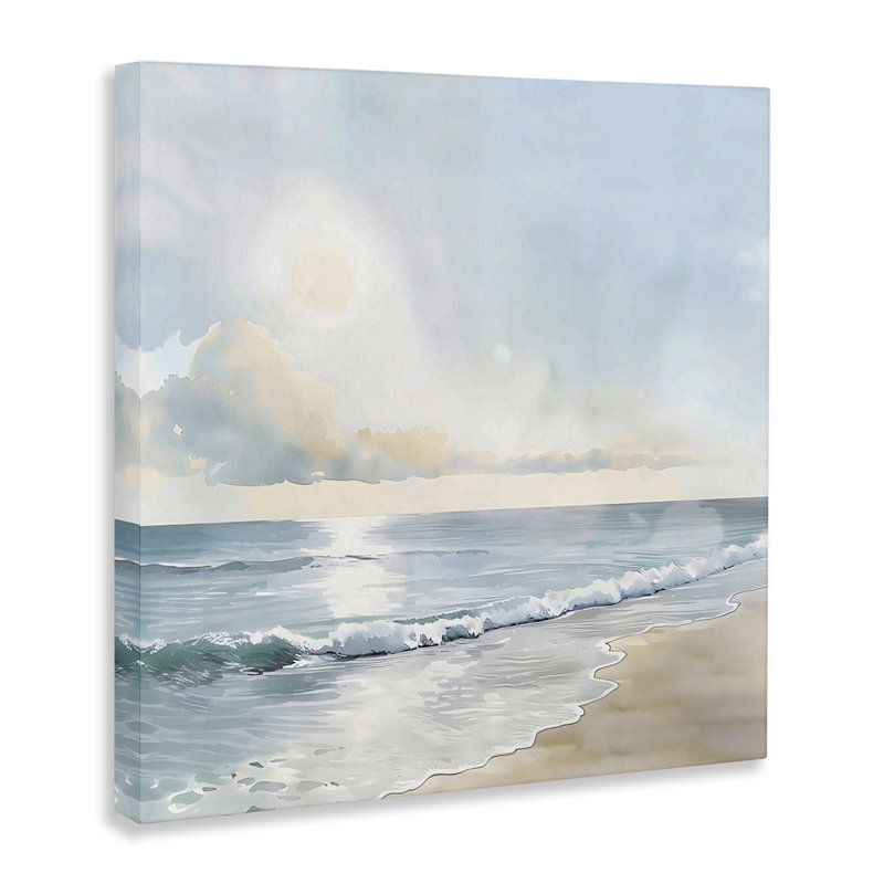 «Blue Seascape Beach», art mural par LSR Creative Studio, H 17 po x l 17 po
