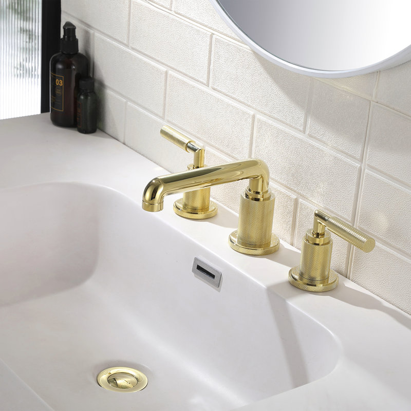 Widespread 2-Handle Bathroom Faucet, Brushed Gold