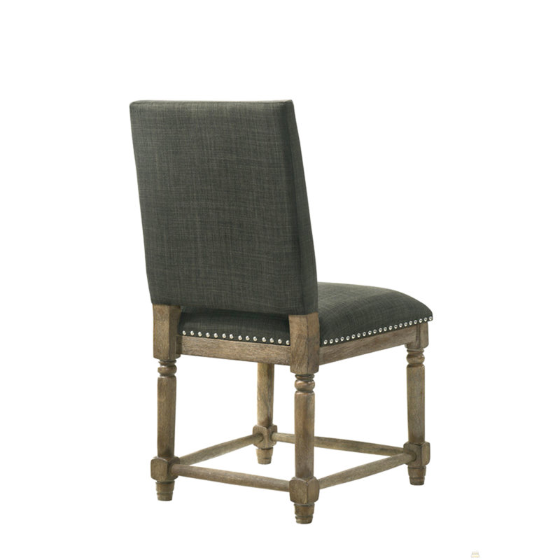 Ensemble de 2 chaises de salle à manger l 19 po en tissu gris