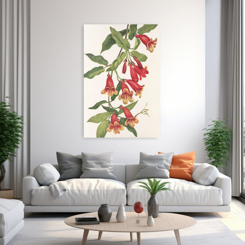 «Crossvine From North American Wildflowers» par Mary Vaux Walcott, art mural contemporain, H 60 po x l 40 po
