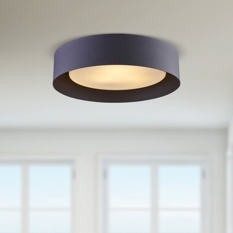 Savita 15.7" Flush Mount, Black
