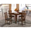 5 Piece Modern Dining Table Set Includes a Rectangle Wooden Table with Dropleaf and 4 Faux Leather Dining Room Chairs, Mahogany-106903486-132054531