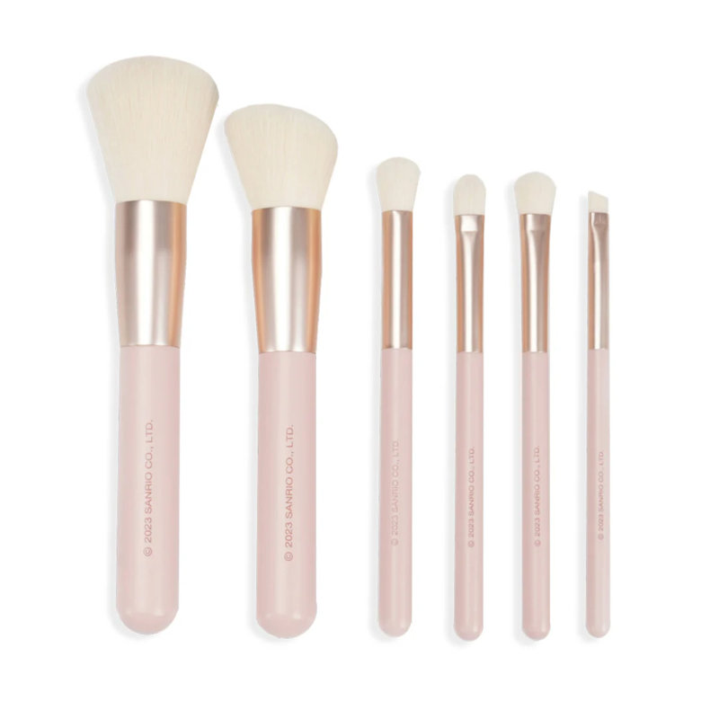 Hello Kitty The Core 6 PC BRUSH SET with Super Soft Synthetic Bristles and Aluminum Ferrule 