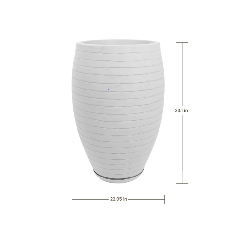 Pot à fleurs rond Clumm ECOBO EcoFriendly, utilisation intérieure Ravina, utilisation quatre saisons, Blanc cassé / blanc