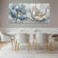Ensemble de 3 tableaux muraux sur toile à motifs floraux bleus et blancs, pour la décoration du salon et de la chambre.-841128237