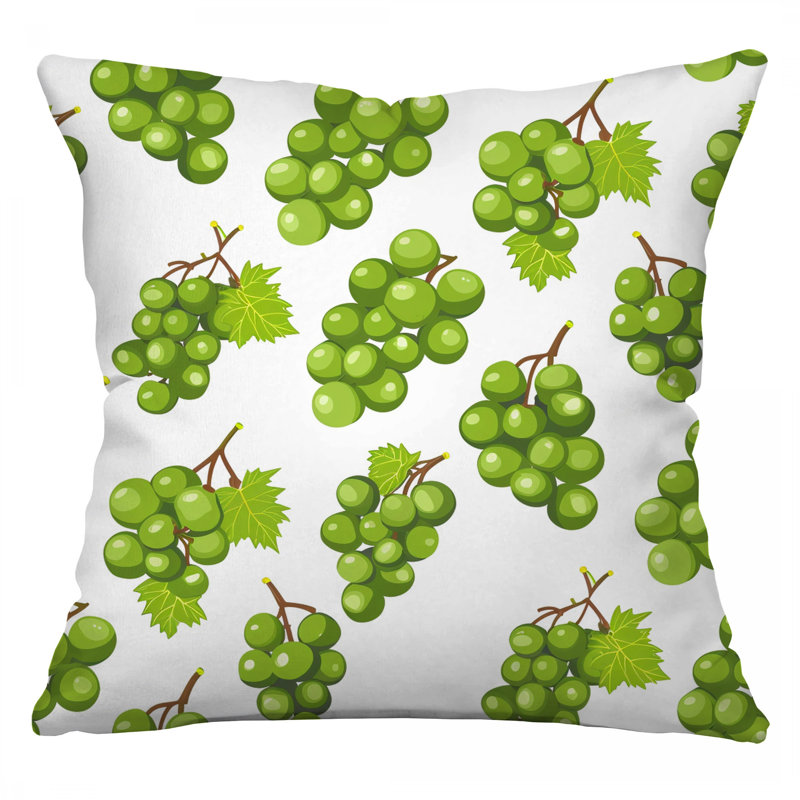 Grapes Throw Pillow, Fruit Cotton Twill Pillows, Square 20"