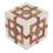 Contemporary Cube Decorative Object For Home Decor - Stylish Sculpture Figurine Or Statues For Decorations For Living Room - 4", Ivory & Brown