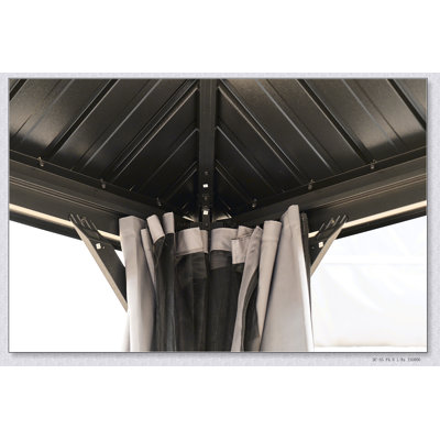 10x10FT Aluminum Gazebo with Steel Canopy, Weather-Resistant and Durable Outdoor Permanent Hardtop for Patio and Garden