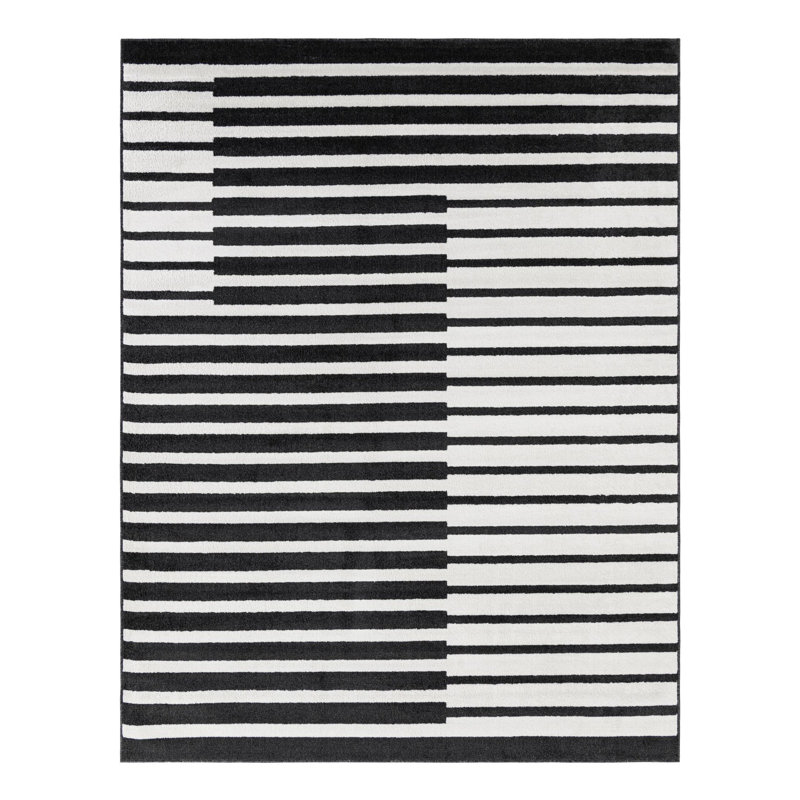 Latitude Run® Namsen Nikolis Rug Black, Rectangle 7'10" x 10'