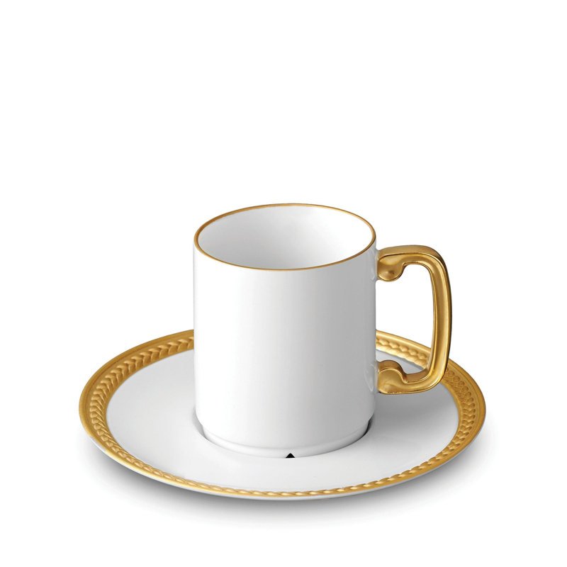 Soie Tressee Gold Espresso Cup & Saucer