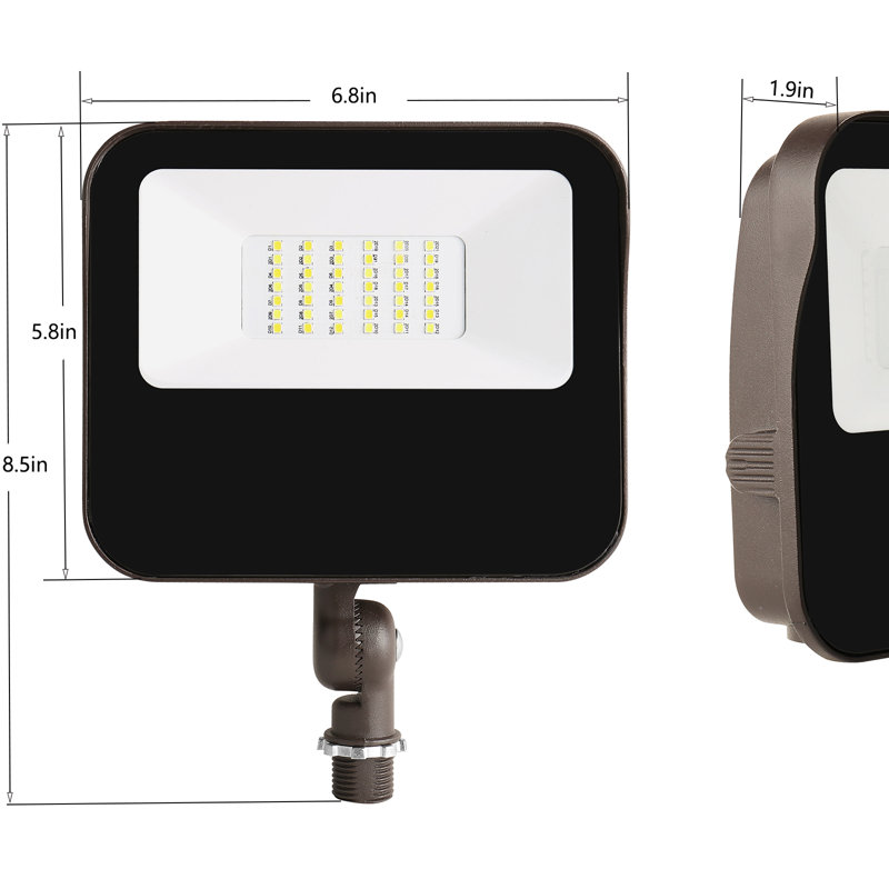 Projecteur à DEL de 27 W avec photocellule et support articulé, lumière de sécurité d'extérieur Dusk To Dawn, étanche 3000K / 4000K / 5000K 3CCT pour la cour et le jardin, homologué UL