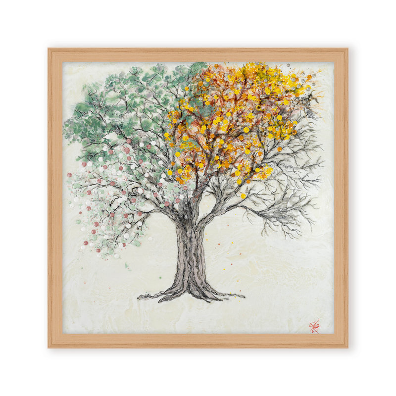 Nature Inspired "Changing Seasons" Canvas Wall Art By , 30" H x 30" W, Brown, Framed Print