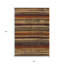 Tapis extérieur lavable rayé chocolat et cuivre 8 pi x 10 pi