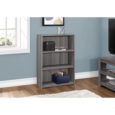 36"h 4 Tier Bookcase Bookshelf Grey Laminate Transitional Style Office Bedroom Space Saving With 2 Adjustable And Assembly Required Laminate, Tier, 36"h, Bookcase, Bookshelf, Transitional, Office,