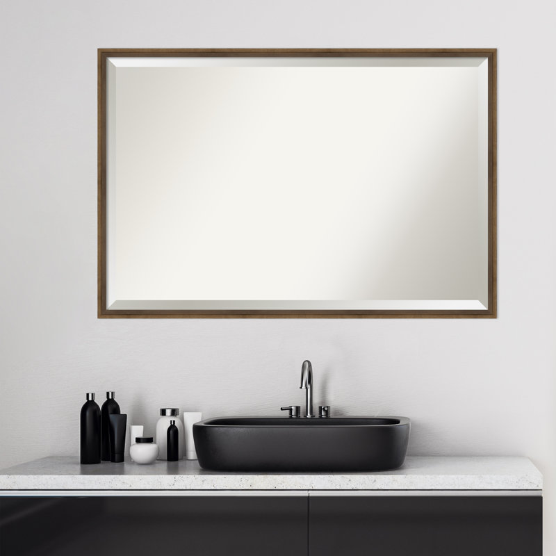 Mettawa Flat Wall Mirror, Bronze, 25.25" x 37.25"