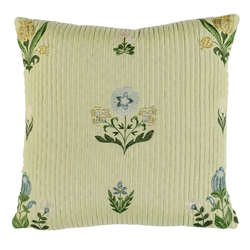 Elmslie Embroidery Pillow, Green Floral