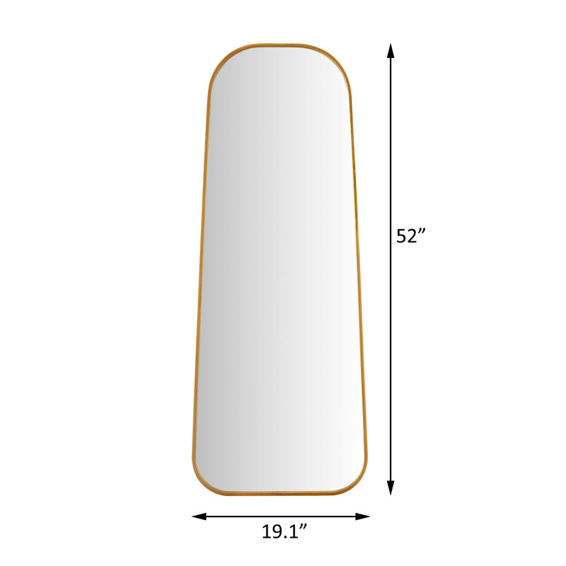 Miroir de plancher 24 po x 59 po pleine longueur or antique, 52 po x 19,1 po