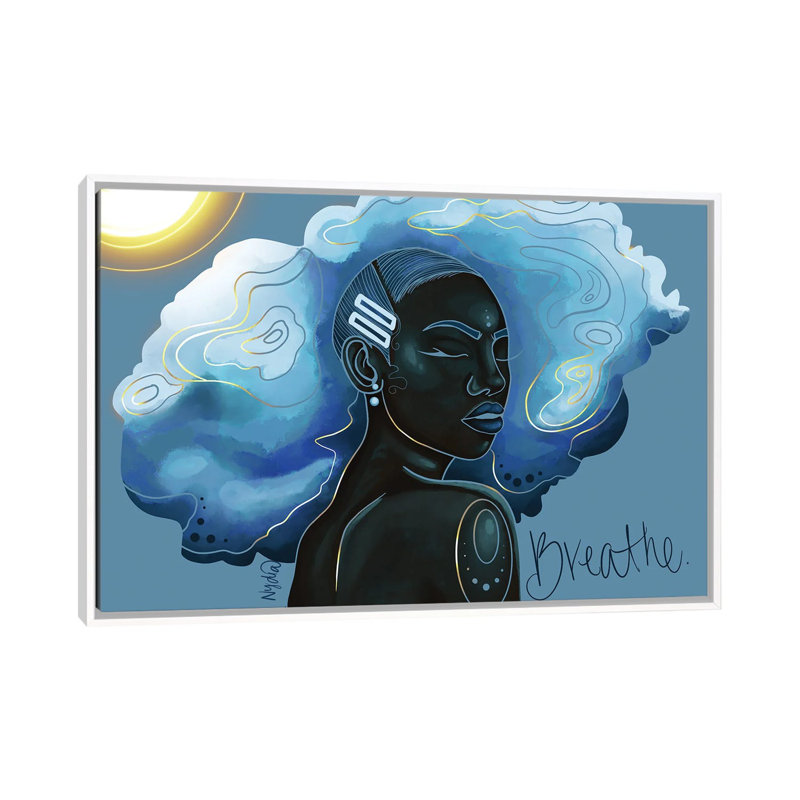 Just Breathe - reproduction d'art sur toile - toile, H 18 po x l 26 po, Impression encadrée sans passe-partout, Blanc