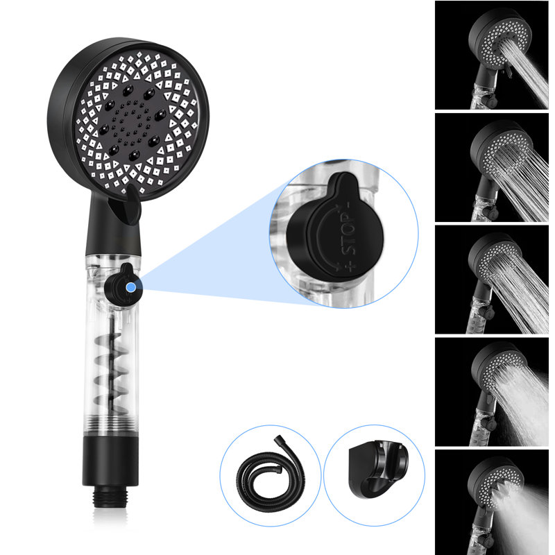 Gresham Handheld Shower Head with Water Filtration, Black