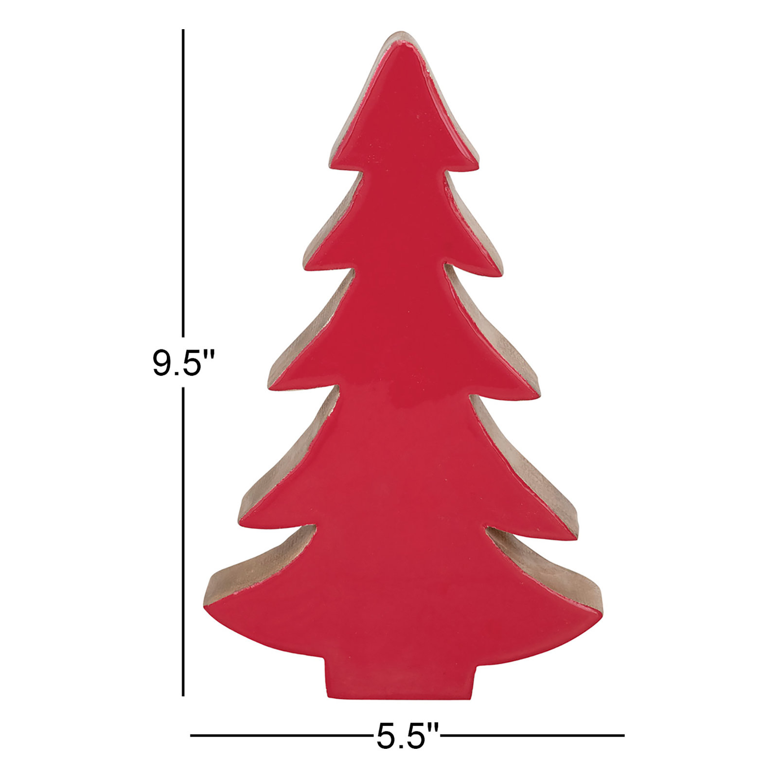 Enameled Mango Wood Tabletop Tree, Red