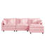 Canapé modulaire modulaire, ensemble de canapé en forme de L de 110 pouces pour le salon, canapé à 3 places confortable avec repose-pieds mobile, combinaison de bricolage, chenille, rose