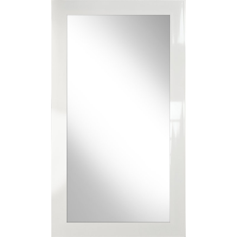 Edmondson Plastic Flat Leaning Mirror, 113 cm H x 63 cm W, White