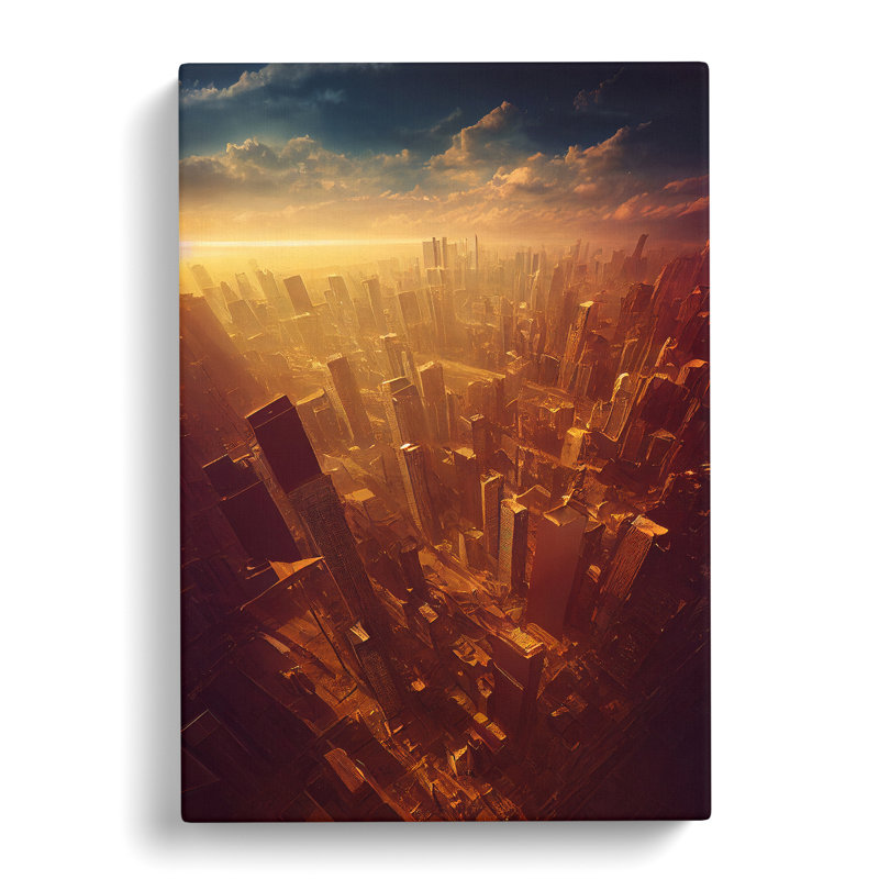 View Of A City Skyline No.2 - Wrapped Canvas Print, 50cm H x 35cm W x 3cm D