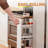 4 Tier Slim Storage Cart With Handle, Slide Out Storage Rolling Utility Cart Mobile Shelving Unit Organizer Trolley-100022611