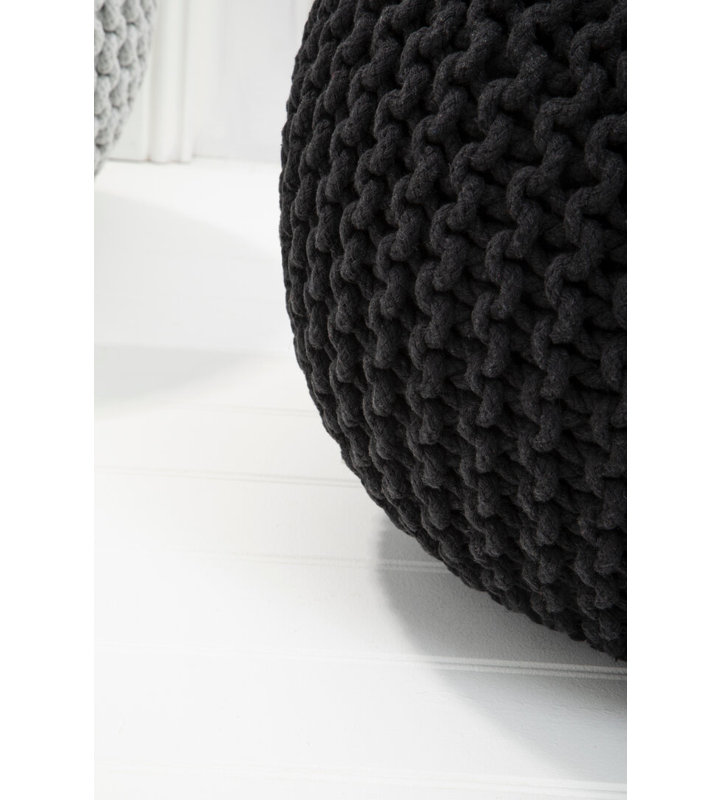 50cm Wide Pouffe Ottoman, Black