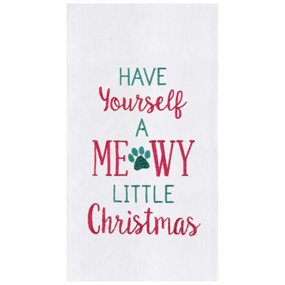 Torchon 100% coton «Have Yourself a Meowy Little Christmas»