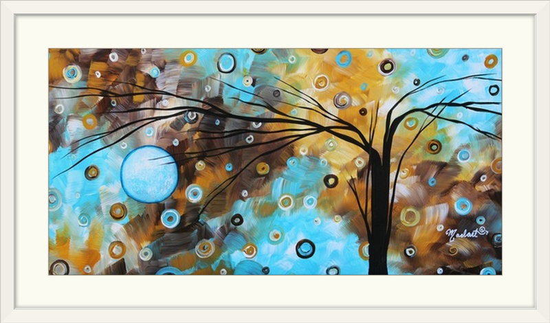 «Baby Blues» par Megan Duncanson - impression, H 20 po x l 32 po x P 1 po, Cadre blanc