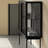 Black Solid Wood+Stainless Steel+Tempered Glass Display Cases-120838263