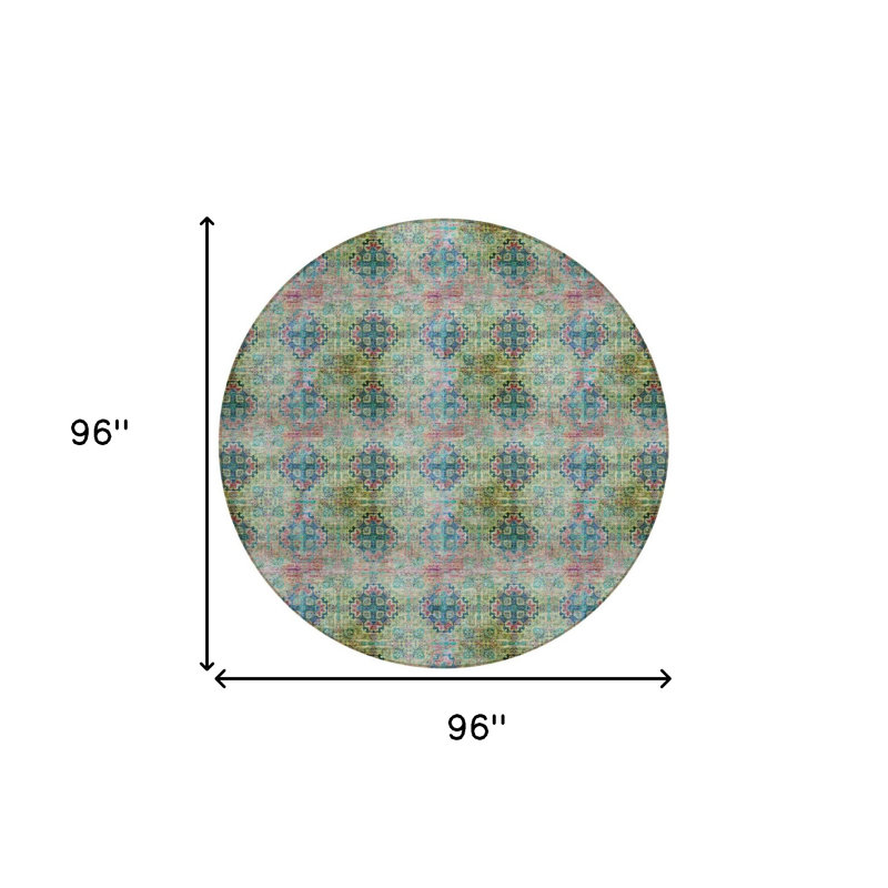 Tapis d'intérieur rond antidérapant 8 pi