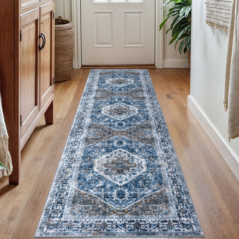Tapis d'intérieur antidérapant Jodhveer , Tapis de couloir de 2 pi x 7 pi