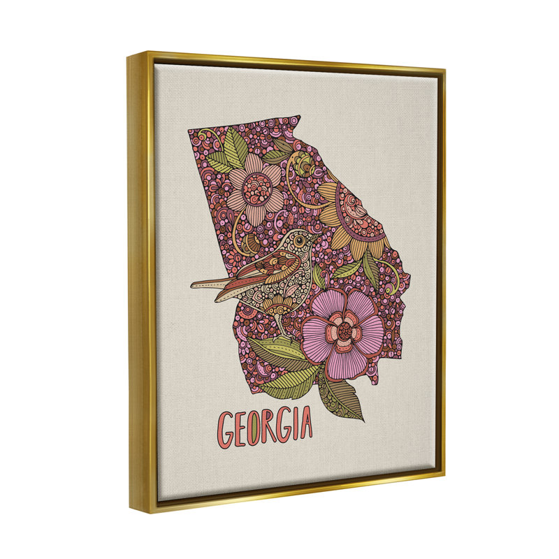 «Intricate Georgia State Bird and Flower», conception florale détaillée par Valentina Harper - impression