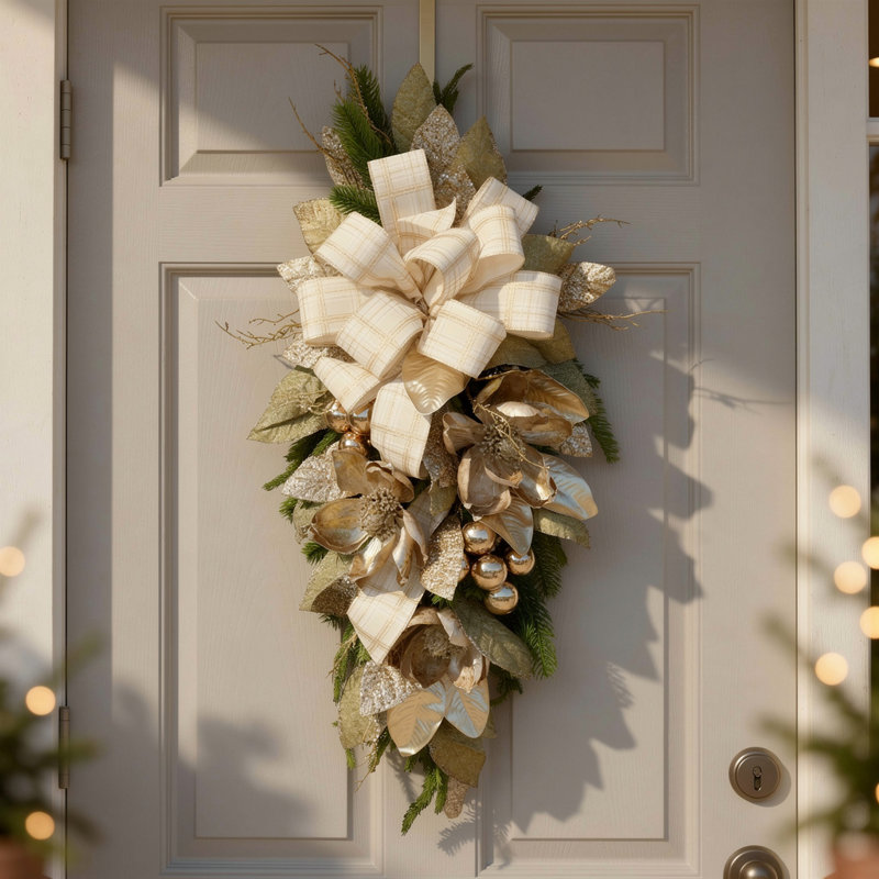 Ornement de fête Glenda avec magnolias, ornements et boucles