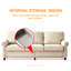 Rangement confortable en lin beige: pieds en bois massif, structure en métal, coussin épais de 7 pouces pour un confort accru, revêtu de lin, avec rangement spacieux: coussins, assemblage facile-2004515297