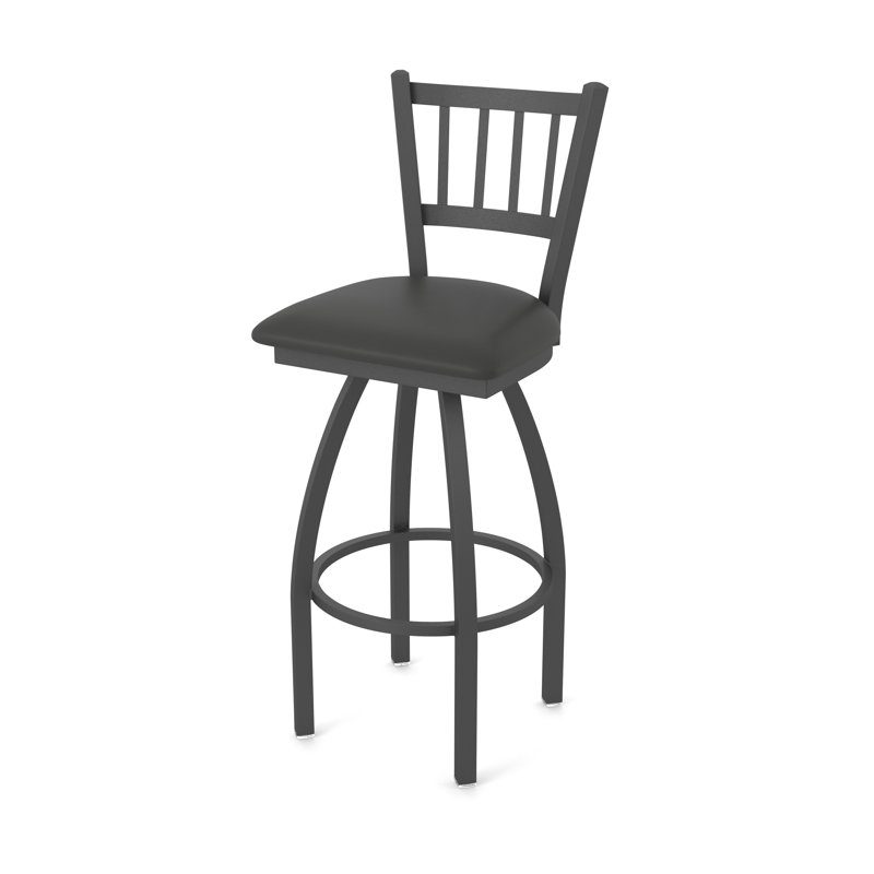 810 Contessa Swivel Stool, Pewter, Vinyl-Canter Iron, Bar Stool (30" Seat Height)