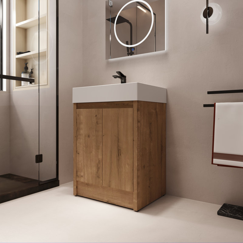 Meuble-lavabo simple 24,07 po avec plateau en résine Katarin