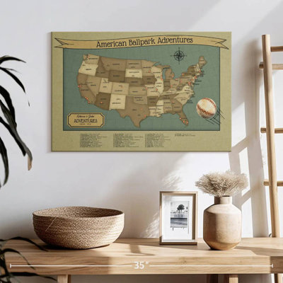 Personalized Baseball Push Pin Hobby Map II