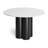 4 Quarter Round Marble Top Solid Wood Base Dining Table-90927564-90927565