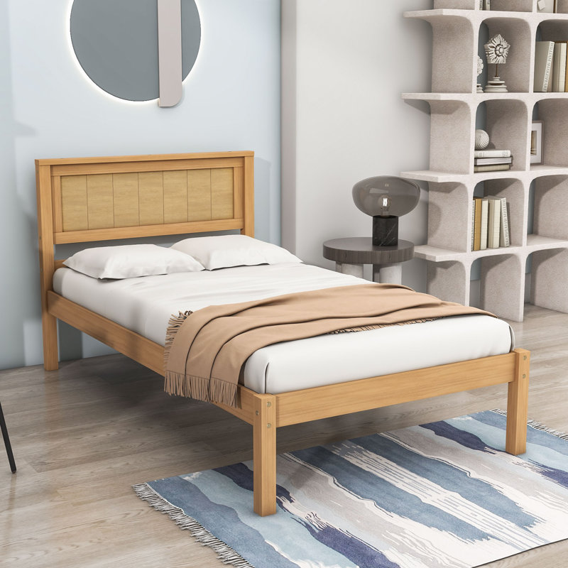 Citarelli Wood Platform Bed with Headboard, Twin
