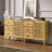 Vintage Wooden Storage Cabinet With Basket Weave Wooden Door & 3 Drawers