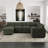 Large Chenille U-Shaped Storage Sectional Sofa King Pull Out Sofa Bed Sleeper Livingroom Bedroom Apartment Modular Couch-194407951