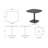 Pangea Home Panna Lucillie Dining Table - All-Metal Black Dining Table – Modern 4-Person Dining Table for Kitchen or Dining Room- Black Dining Table-891795453